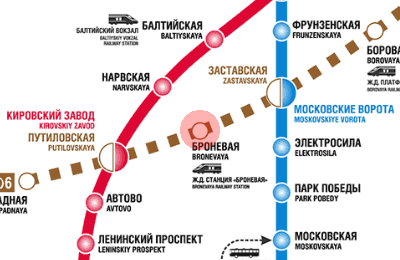 Bronevaya station map