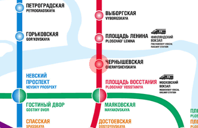 Chernyshevskaya station map