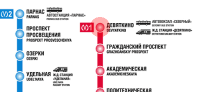 Devyatkino station map