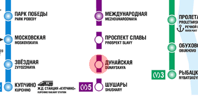 Dunayskaya station map
