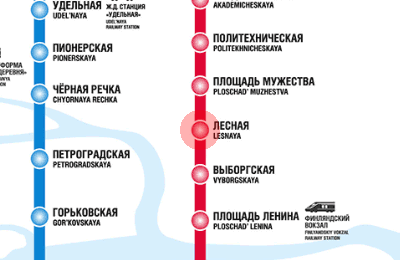 Lesnaya station map