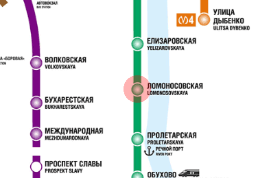 Lomonosovskaya station map