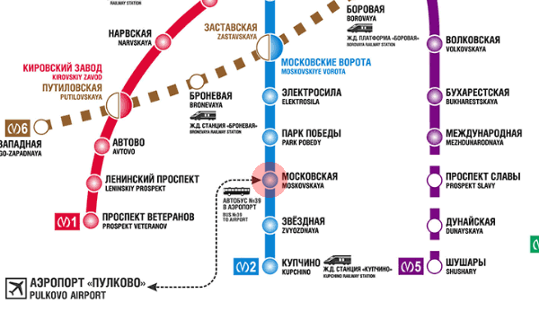 Moskovskaya station map