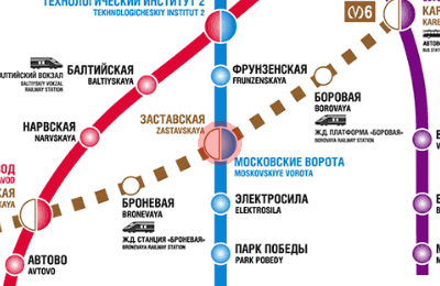 Moskovskie Vorota station map