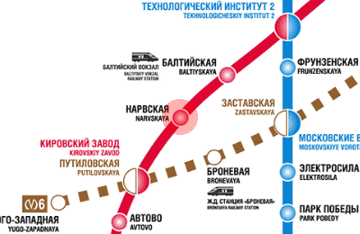 Narvskaya station map