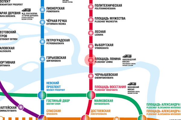 Ploshchad Lenina station map