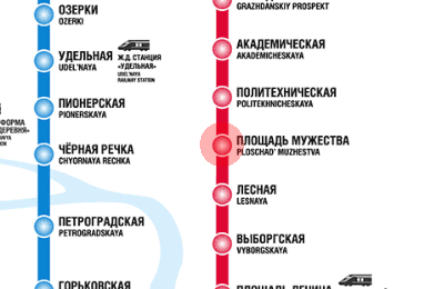 Ploshchad Muzhestva station map