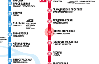 Politekhnicheskaya station map