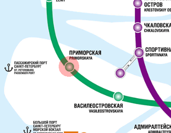 Primorskaya station map