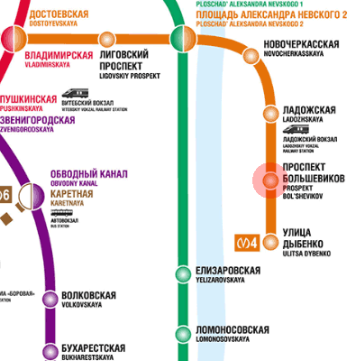 Prospekt Bolshevikov station map