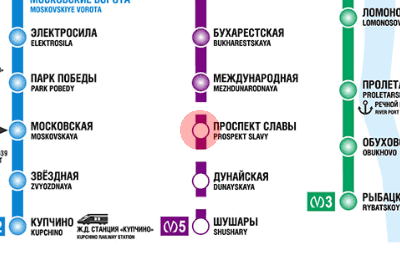 Prospekt Slavy station map