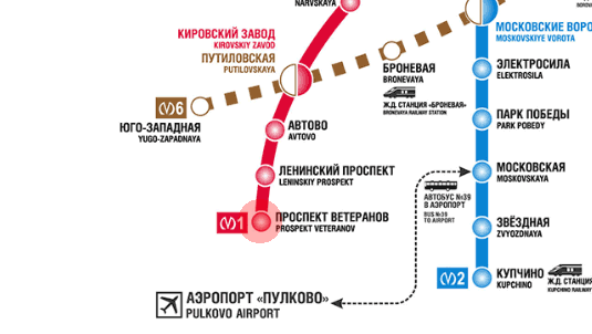 Prospekt Veteranov station map