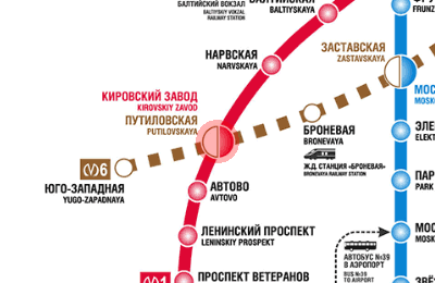 Putilovskaya station map