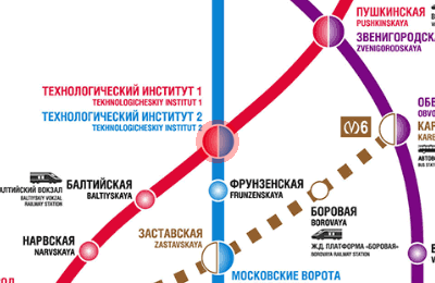 Tekhnologicheskiy Institut station map