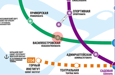 Vasileostrovskaya station map