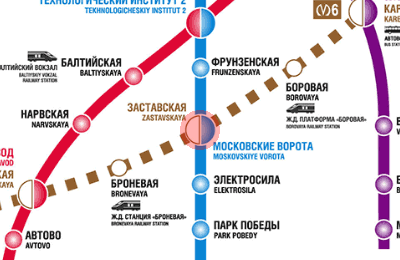 Zastavskaya station map