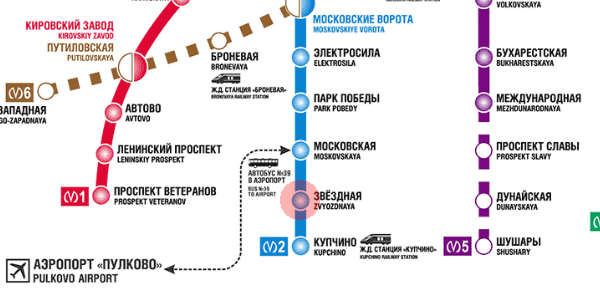 Zvezdnaya station map