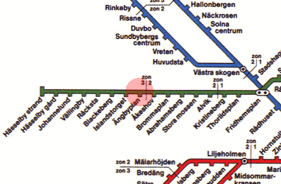 Angbyplan station map
