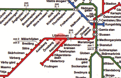 Aspudden station map