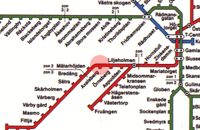 Axelsberg station map