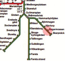 Bagarmossen station map