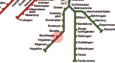 Bandhagen station map