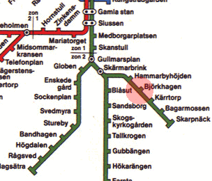 Bjorkhagen station map