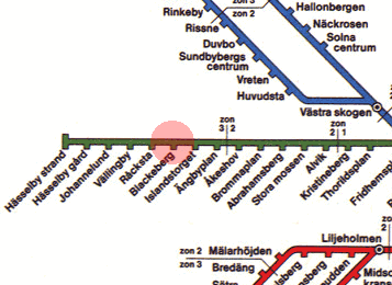 Blackeberg station map