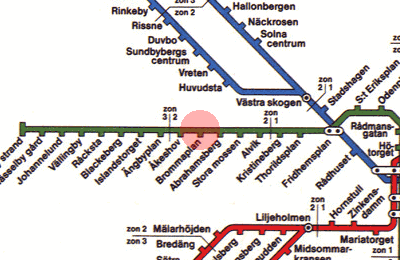 Brommaplan station map