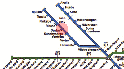 Duvbo station map