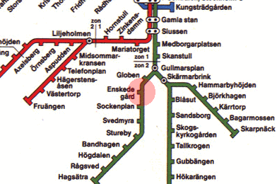 Enskede gard station map