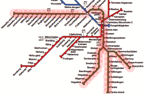 Stockholm metro Green line map