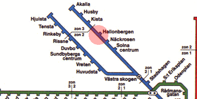 Hallonbergen station map