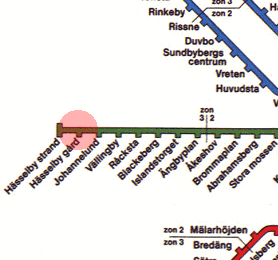 Hasselby Gard station map