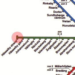 Hasselby Strand station map