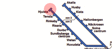 Hjulsta station map