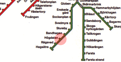 Hogdalen station map