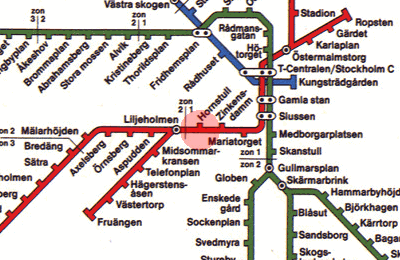 Hornstull station map