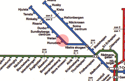 Huvudsta station map