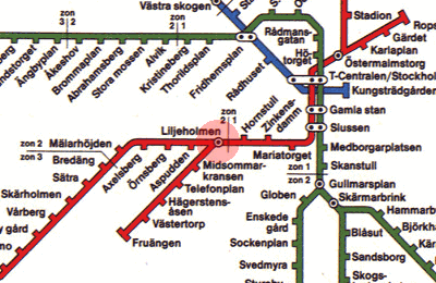 Liljeholmen station map