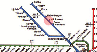 Nackrosen station map