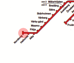 Norsborg station map