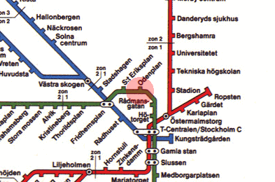 Odenplan station map