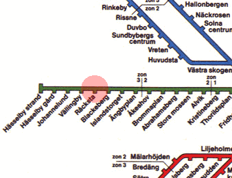 Racksta station map