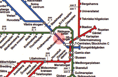 Radhuset station map