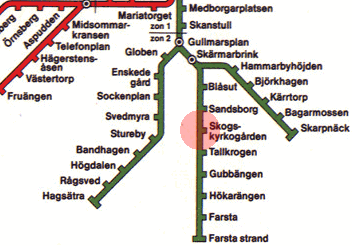Skogskyrkogarden station map