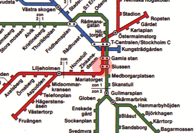 Slussen station map