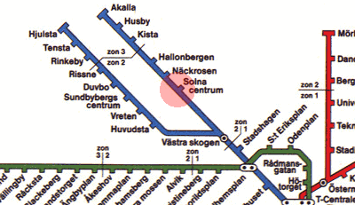 Solna centrum station map