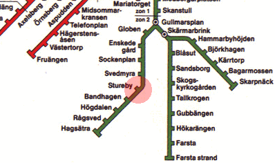 Stureby station map