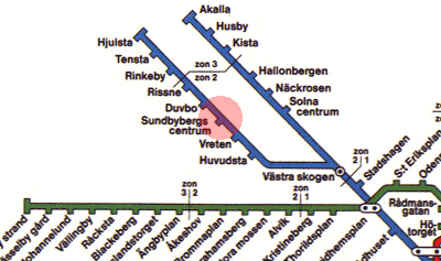 Sundbybergs centrum station map